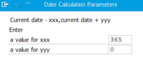 date calculation parameters for dynamic variant
