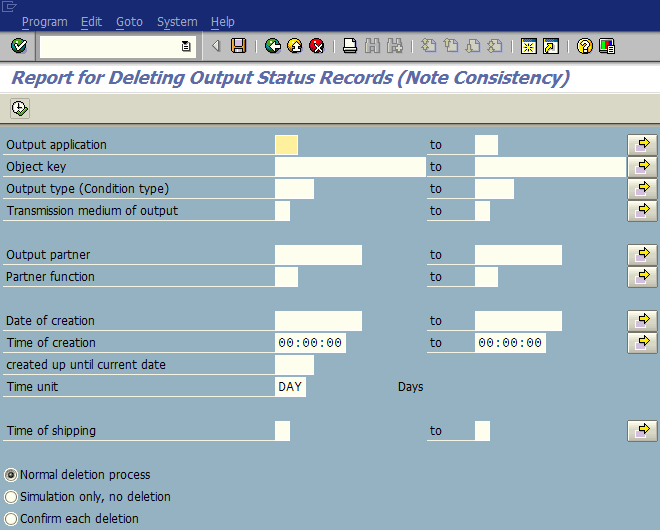 delete data from NAST ABAP table in SAP