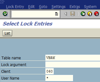 display lock entries in SAP system using SM12 transaction code