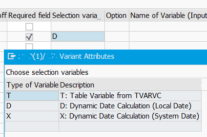 variant types for dynamic calculations