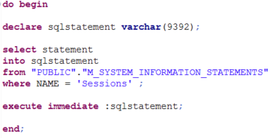 execute SQLScript sql statements by reading HANA database table dynamically