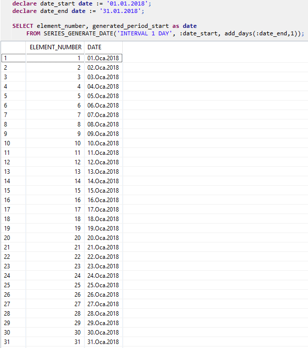 Create Dates Table using SQLScript on SAP HANA Database