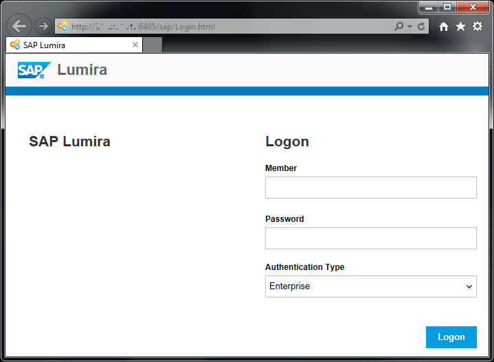 logon to SAP Lumira Server