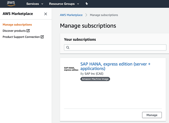 manage subscription for SAP HANA Express edition
