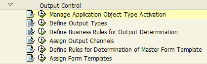 SAP customizing for Output Management approach