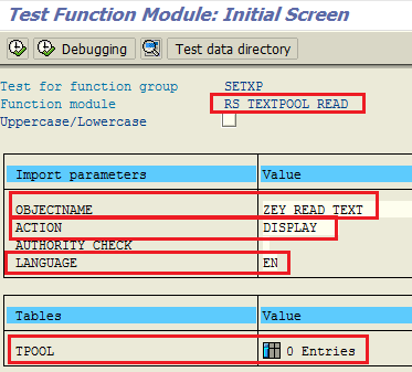 ABAP function module RS_TEXTPOOL_READ for reading text symbols