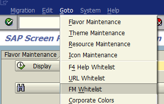 SAP Screen Personas function module whitelist administration