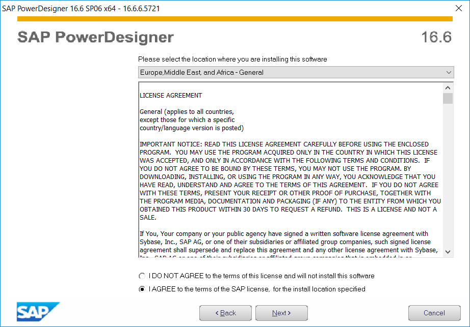 SAP PowerDesigner License agreement