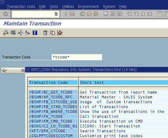 search transaction code using SE93