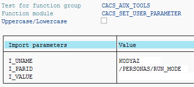 set SAP user parameter using ABAP function module
