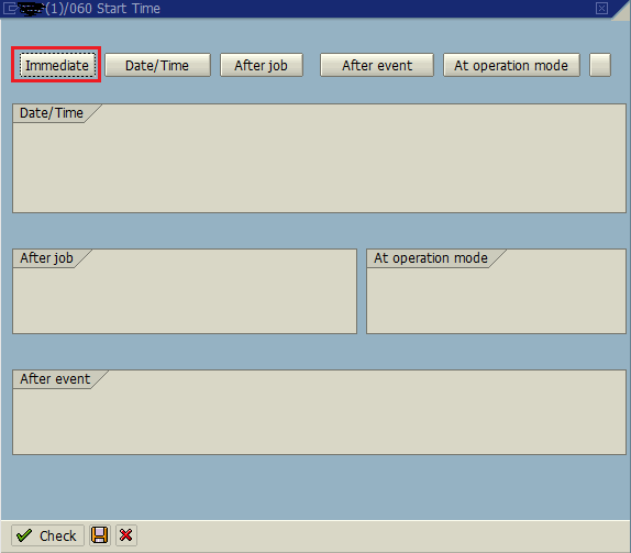 configure start time for ABAP report to execute in background