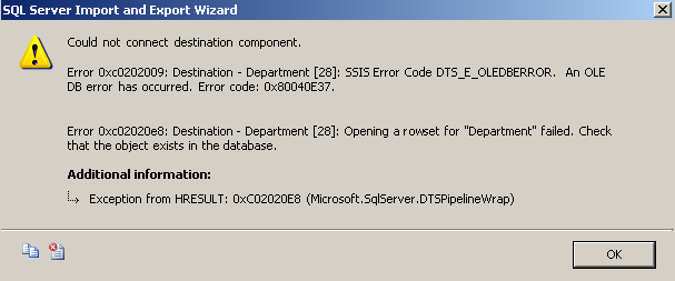 ssis-package-error-could-not-connect-destination-component