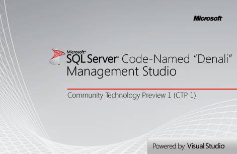 Microsoft SQL Server 2012 Management Studio powered by Visual Studio 2010