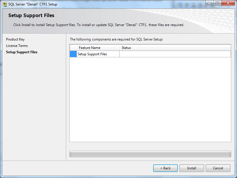 setup support files for SQL Server 2012