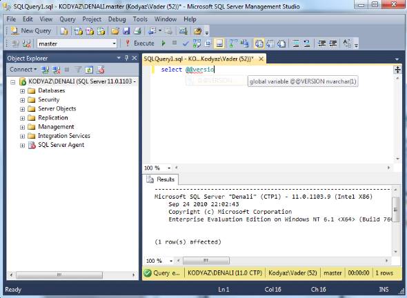 SQL Server 2012 Management Studio