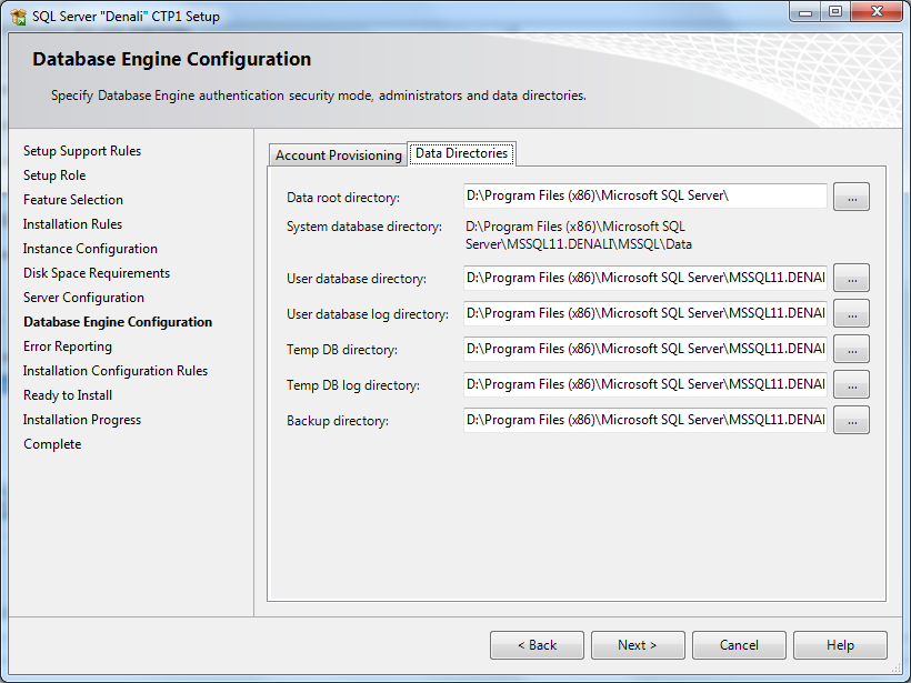 SQLServer2012 database-engine-configuration