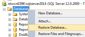 restore sample database AdventureWorks2014 for SQL Server 2014
