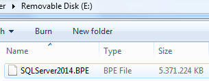 SQL Server 2014 buffer pool extension file on removable disk