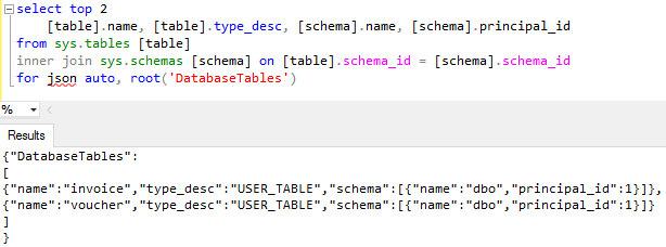 json query in sql server