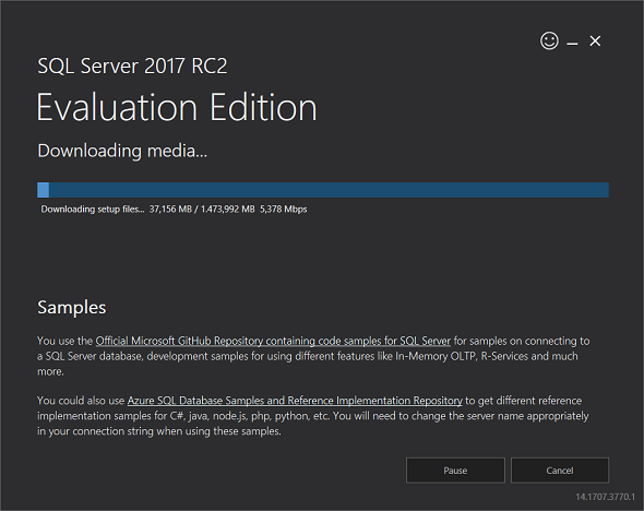 downloading SQL Server 2017 free evaluation edition