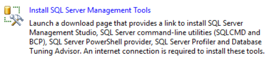 Install SQL Server Management Tools