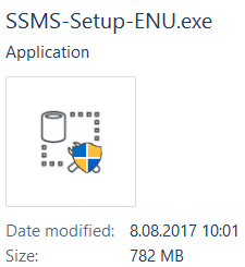 SQL Server Management Studio installer SSMS-Setup-ENU.exe
