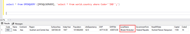 verify update command outcome with SQL Server OpenQuery