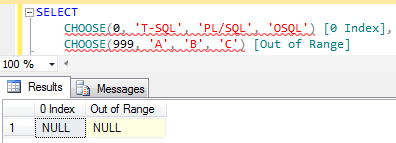 invalid index as SQL Server Choose() function argument