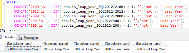 SQL Server leap year function