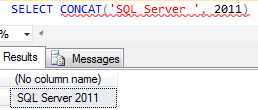 SQL Server Concat() string concatenation function example