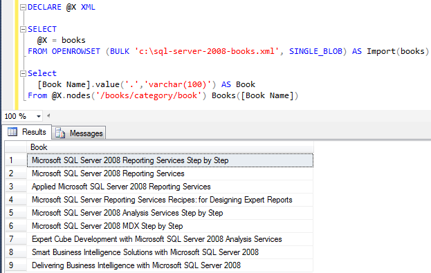 import XML into SQL Server database