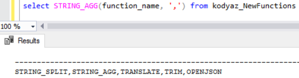 SQL string concatenation with SQL Server 2017 string_agg function