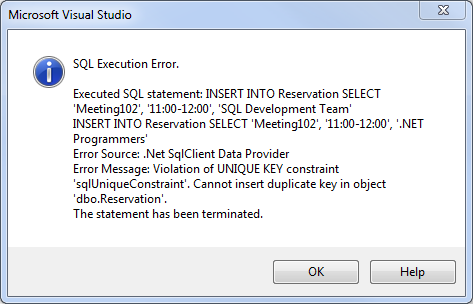 SQL Server error: Violation of unique key constraint