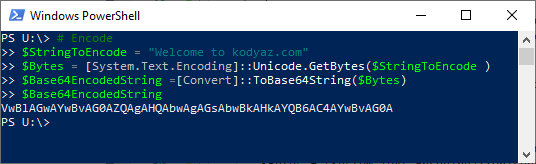 Base64 encoding on Windows PowerShell