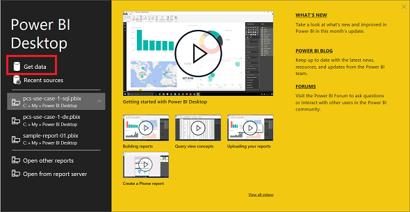 get data for Power BI Desktop report