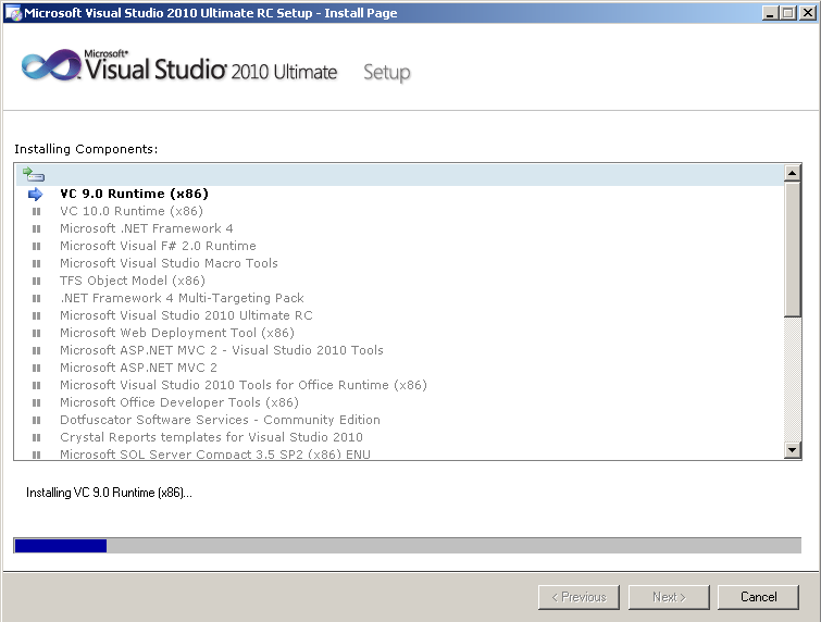 Microsoft Visual Studio 2010 Installation (VS2010 RC Release Candidate)