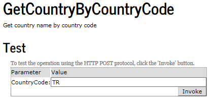 testing GetCountryByCountryCode web service method