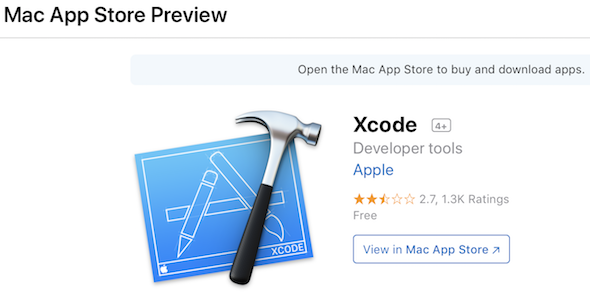 Xcode Developer Tool on Mac App Store