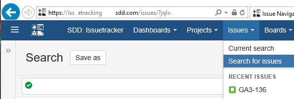 open search for issues page to build jql query on JIRA