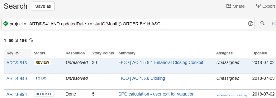 search JIRA issues on SDD IssueTracking portal using JQL