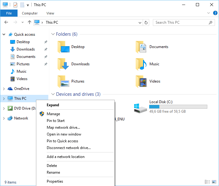 Launch Windows 10 computer Properties from Windows Explorer