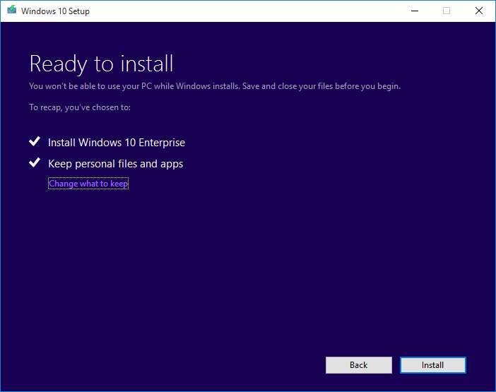 install Windows 10 Enterprise