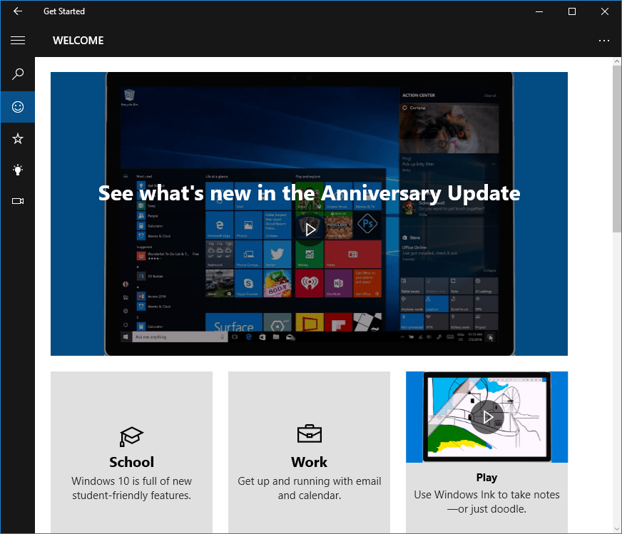 Windows 10 Anniversary Update