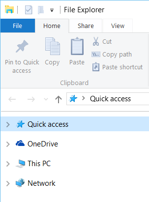 File Explorer on Windows 10 launches Quick Access by default