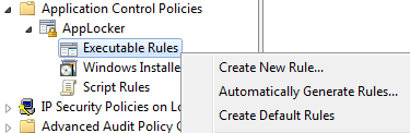 Windows 7 applocker tool create new rule