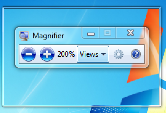 Microsoft Screen Magnifier in Windows 7