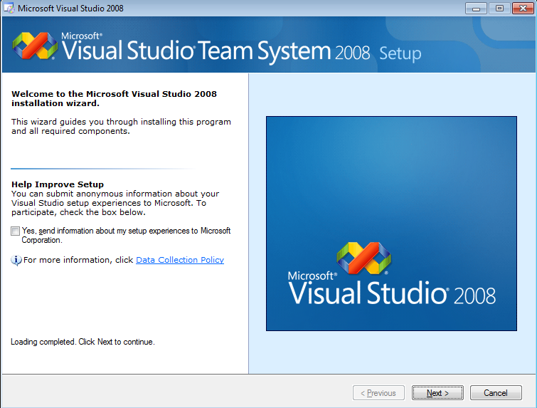 Microsoft Visual Studio 2008 Installation on Windows 7 as VS2008 SP1