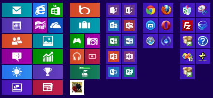 application tiles and tile groups on Windows Start screen
