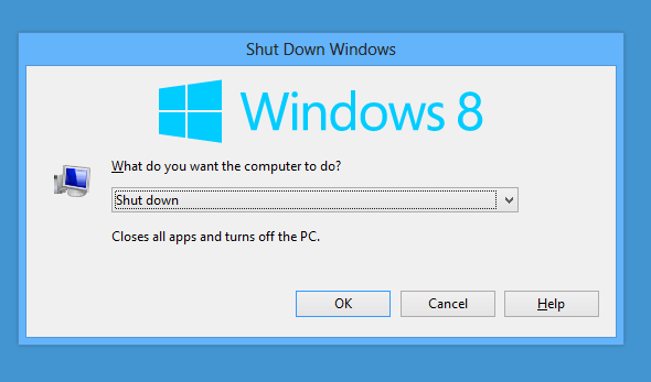 shut down Windows 8
