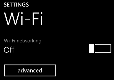 Windows Phone 8 Settings App Wi-Fi settings